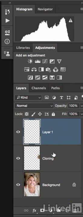 ایجاد لایه جدید به اسم color برای حذف اشیاء اضافه در فتوشاپ